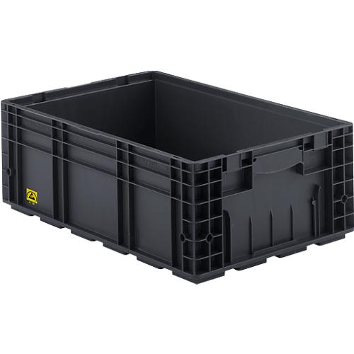Kleinladungsträger R-KLT 6122 ESD, Kunststoff, B 600 x T 400 mm, bis 20 kg, schwarz ableitend