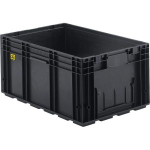 Kleinladungsträger R-KLT 6129 ESD, Kunststoff, B 600 x T 400 mm, bis 20 kg, schwarz ableitend Kleinladungsträger R-KLT 6129 ESD, Kunststoff, B 600 x T 400 mm, bis 20 kg, schwarz ableitend
