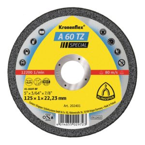 Klingspor A 60 TZ Trennscheiben, 115 x 1 x 22,23 mm gekröpft Klingspor A 60 TZ Trennscheiben, 115 x 1 x 22,23 mm gekröpft
