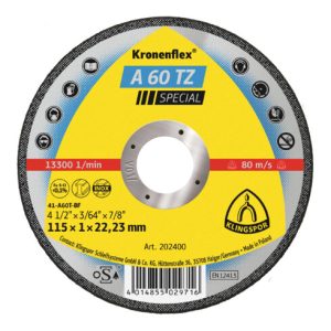 Klingspor A 60 TZ Trennscheiben, 115 x 1 x 22,23 mm gerade Klingspor A 60 TZ Trennscheiben, 115 x 1 x 22,23 mm gerade