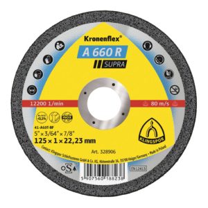 Klingspor A 660 R Trennscheiben, 125 x 1 x 22,23 mm gerade Klingspor A 660 R Trennscheiben, 125 x 1 x 22,23 mm gerade