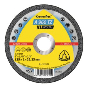 Klingspor A 960 TZ Trennscheiben, 125 x 1 x 22,23 mm gerade Klingspor A 960 TZ Trennscheiben, 125 x 1 x 22,23 mm gerade