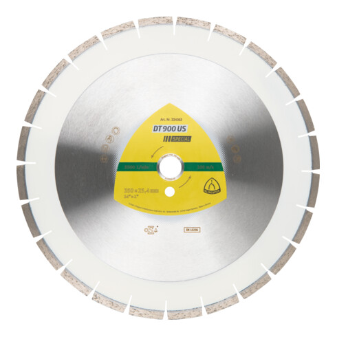 Klingspor DT 900 US Diamanttrennscheiben, 400 x 3,6 x 25,4 mm 28 Segmente 40 x 3,6 x 10 mm, Engverzahnt