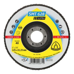 Klingspor SMT 628 Schleifmopteller, 125 x 22,23 mm Korn 40 gerade Klingspor SMT 628 Schleifmopteller, 125 x 22,23 mm Korn 40 gerade