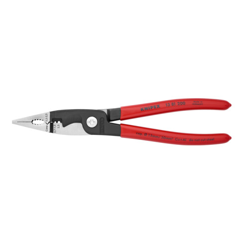 KNIPEX 13 81 200 Elektro-Installationszange schwarz atramentiert 200 mm