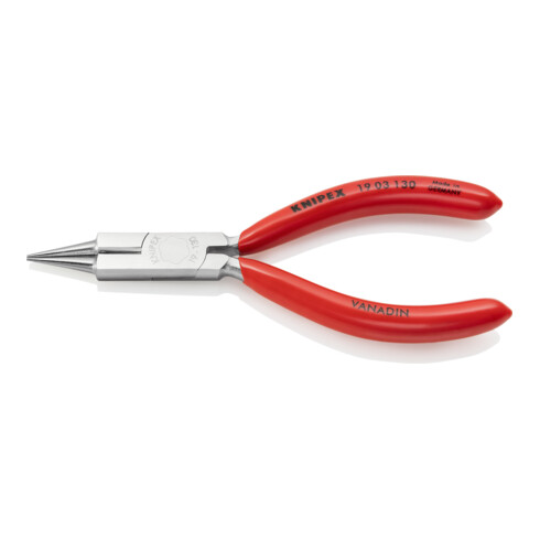 KNIPEX 19 03 130 Rundzange mit Schneide (Schmuckbiegezange) verchromt 130 mm