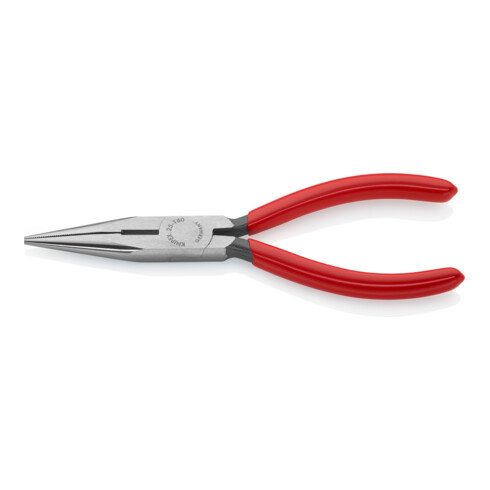 KNIPEX 25 01 160 Flachrundzange mit Schneide (Radiozange) schwarz atramentiert 160 mm