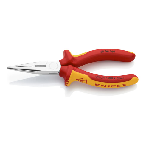 Knipex-Werk Flachrundzange mit Schneide, 160mm 25 06 160