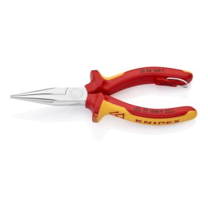 KNIPEX 25 06 160 T BK Flachrundzange mit Schneide (Radiozange) verchromt VDE 160 mm KNIPEX 25 06 160 T BK Flachrundzange mit Schneide (Radiozange) verchromt VDE 160 mm