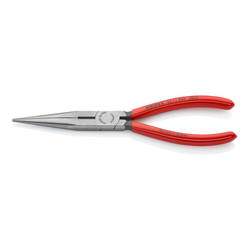 KNIPEX 26 11 200 Flachrundzange mit Schneide (Storchschnabelzange) schwarz atramentiert 200 mm