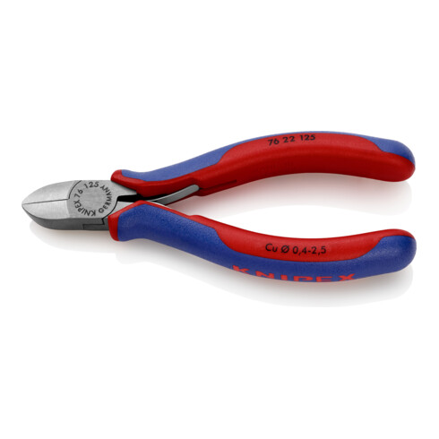 KNIPEX 76 22 125 Seitenschneider für Elektromechaniker schwarz atramentiert 125 mm
