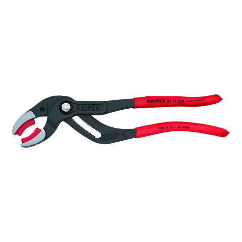 KNIPEX 81 11 250 Siphon- und Connectorenzange ''SpeedGrip'' für Siphons, Kunststoffrohre und Connectoren schwarz atramentiert 250 mm
