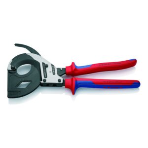 KNIPEX 95 32 320 Kabelschneider (Ratschenprinzip, Dreigang) schwarz atramentiert 320 mm