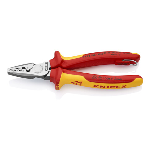 KNIPEX 97 78 180 T BK Crimpzange für Aderendhülsen VDE 180 mm
