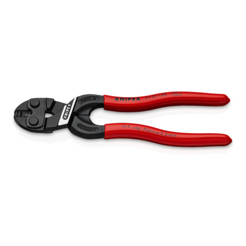 KNIPEX CoBolt® S Kompakt-Bolzenschneider mit Schneidaussparung mit Kunststoff überzogen schwarz atramentiert 160 mm