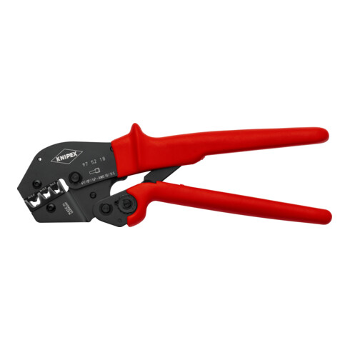 KNIPEX Crimpzange auch für Zweihandbedienung mit rutschhemmendem Kunststoff überzogen brüniert 250 mm