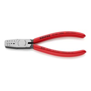 Knipex Crimpzange poliert mit Kunststoff überzogen 145mm für Aderendhülsen 0,25 – 2,5mm²