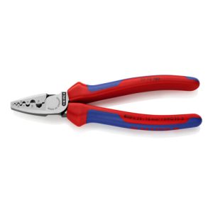 Knipex Crimpzange poliert mit Mehrkomponenten-Hüllen 180mm für Aderendhülsen 0,25 – 16mm²