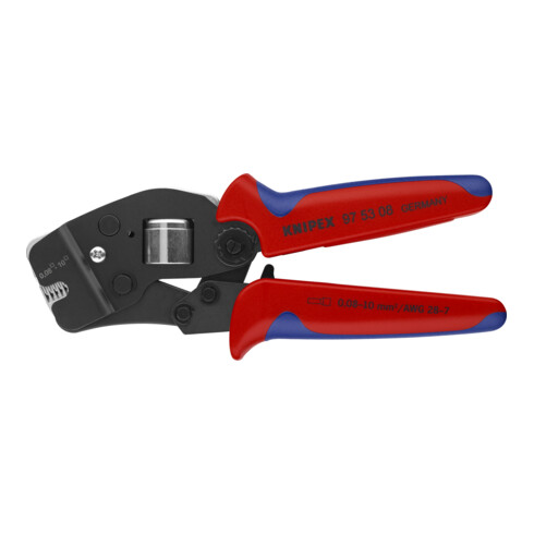 Knipex Selbsteinstellende Crimpzange brüniert mit Mehrkomponenten-Hüllen 190mm für Aderendhülsen 0,08 - 10mm²