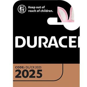 Knopfzellen Duracell CR2025, Lithium, 3 V, 170 mAh, Ø 20 x H 2,5 mm, 2 Stück Knopfzellen Duracell CR2025, Lithium, 3 V, 170 mAh, Ø 20 x H 2,5 mm, 2 Stück
