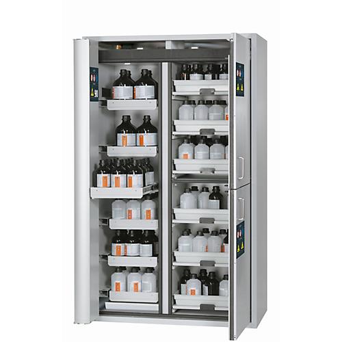 Kombi-Sicherheitsschrank Typ 90 asecos K-PHOENIX Vol.2-90, Flügel- und Falttüren mit Schließ-Automatik, Front Lichtgrau, B 1197 x T 617 x H 1969 mm
