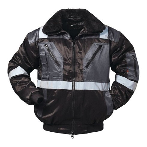 Kombipilotenjacke 4 in 1 Kirkenes Gr.L schwarz/grau FELDTMANN