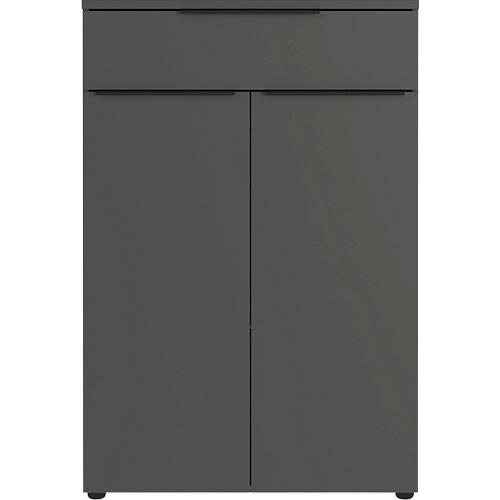 Kombischrank Porto, 1 Schublade, 2 Türen und 2 Einlegeböden, 2 OH, B 810 x T 400 x H 1200 mm, graphit