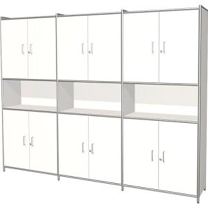 Kombischrank Toledo, m. Sichtrückwand, abschließbar, 2 Schübe, 5 OH, B 2360 x T 380 mm, weiß Kombischrank Toledo, m. Sichtrückwand, abschließbar, 2 Schübe, 5 OH, B 2360 x T 380 mm, weiß