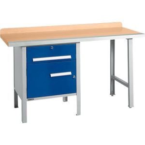 Kombiwerkbank Schäfer Shop Select PWi 150-2, Buche Multiplexplatte, mit Stahlkante, bis 750 kg, B 1500 x T 700 x H 840 mm, Enzianblau Kombiwerkbank Schäfer Shop Select PWi 150-2, Buche Multiplexplatte, mit Stahlkante, bis 750 kg, B 1500 x T 700 x H 840 mm, Enzianblau