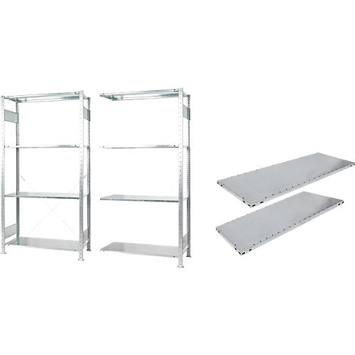 Komplettangebot Grundregal + Anbauregal, inkl. 10 MULTIplus150 Fachböden, H 2000 x B 2000 x T 500 mm, Stahl, verzinkt