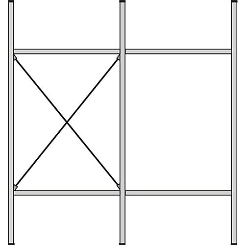 Komplettregal MBR 3000, Anbaufeld, 3 schräge Fachebene, 1536 x 400 x 1004 mm