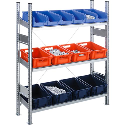 Komplettregal SBR 3000, Grundfeld, 3 schräge Fachebene, 1536 x 400 x 995 mm