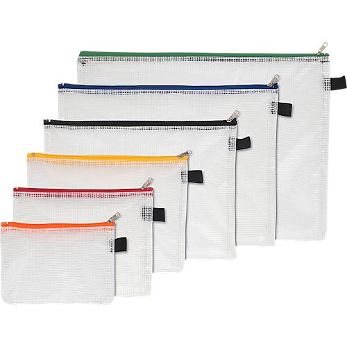 Komplettset Reißverschluss-Sammelbeutel, je 1x A4, A5, A6, B4, B5 und B6