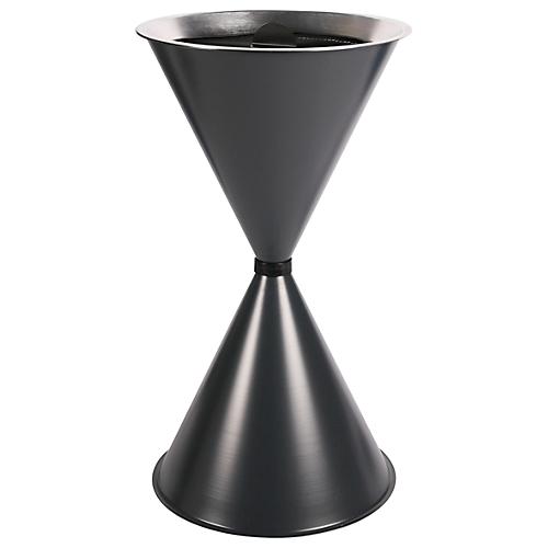 Konischer Standaschenbecher Diabola ECO, Alu-Einlegeschale, H 710 mm, ø 400 mm, anthrazit