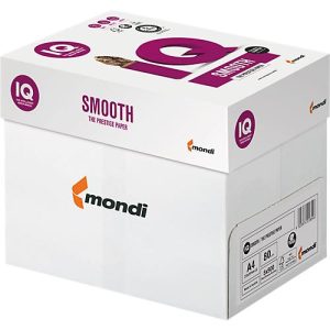 Kopierpapier Mondi IQ Smooth, DIN A4, 80 g/m², hochweiß, 1 Karton = 5 x 500 Blatt Kopierpapier Mondi IQ Smooth, DIN A4, 80 g/m², hochweiß, 1 Karton = 5 x 500 Blatt