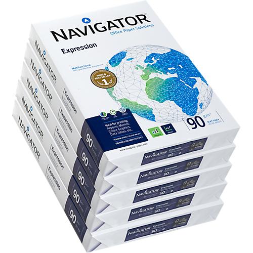 Kopierpapier Navigator Expression, DIN A3, 90 g/m², hochweiß, 1 Karton = 5 x 500 Blatt