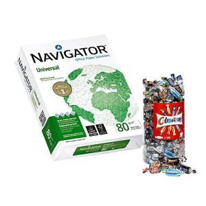 Kopierpapier Navigator Universal, DIN A4, 80 g/m², weiß, 1 Karton = 20 x 500 Blatt + Gratis Celebrations-Box Kopierpapier Navigator Universal, DIN A4, 80 g/m², weiß, 1 Karton = 20 x 500 Blatt + Gratis Celebrations-Box
