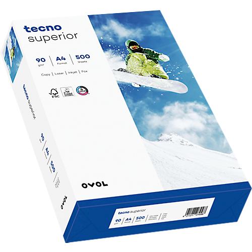 Kopierpapier tecno superior, DIN A4, 90 g/m², hochweiß, 1 Karton = 5 x 500 Blatt