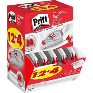 Korrekturroller Pritt Compact Flex, m. Push-&-Pull-Funktion, L 10 m x B 4,2 mm, 16er-Multipack Korrekturroller Pritt Compact Flex, m. Push-&-Pull-Funktion, L 10 m x B 4,2 mm, 16er-Multipack