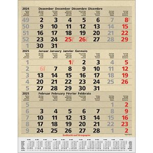 Korsch 3-Monatsplaner Comfort Edition Natur, Wandkalender 2025, D/E/F/I, aus Graspapier, 300 x 390 mm Korsch 3-Monatsplaner Comfort Edition Natur, Wandkalender 2025, D/E/F/I, aus Graspapier, 300 x 390 mm