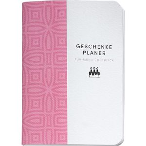 Korsch Taschenbuch ‚Geschenkeplaner‘, DIN A6, Hardcover, B 105 x H 148 mm, pink/weiß