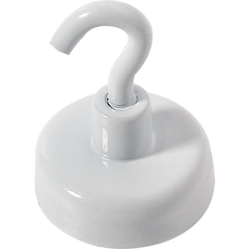 Kraftmagnet mit Haken, Ø 25 mm, Haftkraft ca. 4 kg, weiß, 5 Stück