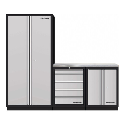 Kraftwerk Mobilio 3er Kombi Hochschrank 2 Edelstahl