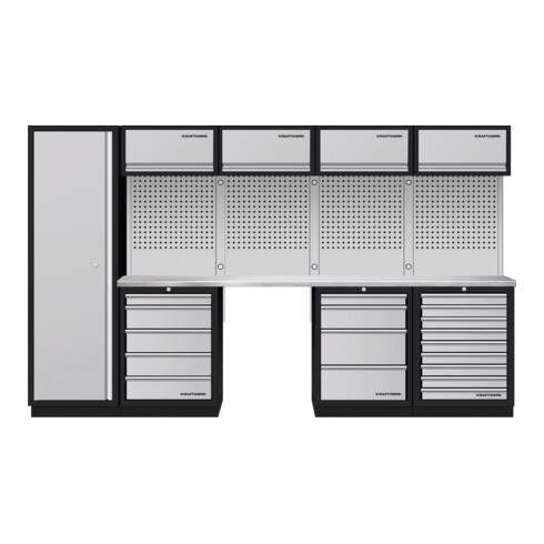 Kraftwerk Mobilio 5er Kombi, Hochschrank, 4/5/9 Schubladen, Edelstahl
