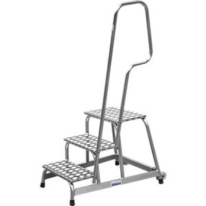 KRAUSE Montagetritt, mit Handlauf/Fahrrollen, 3 Stufen, Höhe 0,6 m, 11 kg KRAUSE Montagetritt, mit Handlauf/Fahrrollen, 3 Stufen, Höhe 0,6 m, 11 kg
