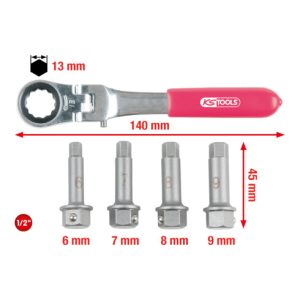 KS Tools 1/2″ Bremssattel Spezial-Steckschlüssel- Satz, 5-teilig KS Tools 1/2″ Bremssattel Spezial-Steckschlüssel- Satz, 5-teilig