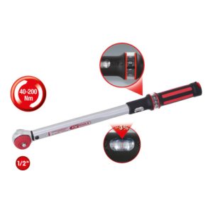 KS Tools 1/2″ ERGOTORQUE®precision Drehmomentschlüssel 40-200 Nm mit Quick-Lock Drehknopf-Umsteck-Ratschenkopf