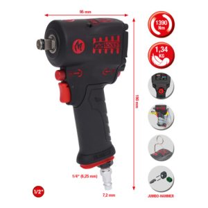 KS Tools 1/2″ miniMONSTER Hochleistungs-Druckluft-Schlagschrauber 1.390 Nm KS Tools 1/2″ miniMONSTER Hochleistungs-Druckluft-Schlagschrauber 1.390 Nm