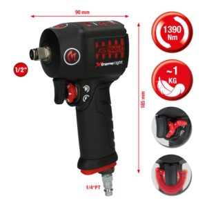 KS Tools 1/2″ miniMONSTER Xtremelight Hochleistungs-Druckluft-Schlagschrauber 1.390 Nm KS Tools 1/2″ miniMONSTER Xtremelight Hochleistungs-Druckluft-Schlagschrauber 1.390 Nm