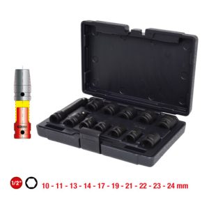 KS Tools 1/2″ Sechskant-Kraft-Stecknuss-Satz, kurz, 12-teilig KS Tools 1/2″ Sechskant-Kraft-Stecknuss-Satz, kurz, 12-teilig